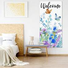 Spring Summer Welcome Door Cover Banner Decoration Bird Flower Banner Backdrop Porch Sign For Holiday Party Indoor Outdoor Décor,OneSize,SpringSummerWelcome - SpringSummerWelcome - View 6