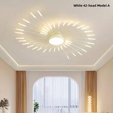 42+1 Head Modern Semi-Flush Mount LED Ceiling Light, Acrylic Lampshade, Hardwired 110-240V, Switch Control, Includes Installation Hardware, Suitable For Bedroom, Living Room, Dining Room - Multicolor - View 9