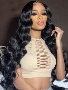 13x6 Wear And Go Glueless Wigs 7x5/5x5 Lace Closure Human Hair 250% Density Pre Plucked Pre Cut 13x4 HD Body Wave Lace Frontal Wigs Human Hair For Women Ear To Ear Glueless Human Hair Wig Wear To Go Natural Black Color - Natural Black - 查看 4
