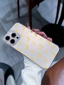 1个黄色星月图案透明闪光手机壳，兼容 11、11 Pro、11 Pro Max、12、12 Pro、12 Pro Max、13、13 Pro、13 Pro Max、14、14 Pro、14 Plus、14 Pro Max、15、15 Pro、15 Plus、16、16 Pro、16 Pro Max、16 Plus、17、17 Pro、17 Air、17 Pro Max | 斋月 - 無色 - 查看 2
