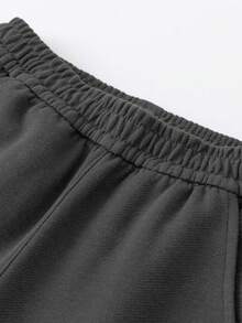 Quần ống đứng cho trẻ em, unisex, lưng thun, giữ dáng và thoải mái, trang phục thường ngày mùa xuân. - màu xám sắt - Xem 6