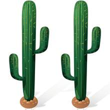 Garden Stakes, 2D Green Cactus Yard Sign PVC Ground Insert Outdoor Decor For Lawn - A - View 4