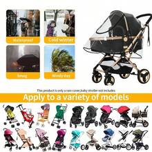 1pc Baby Stroller Rain Cover, Universal Windproof Cover For Infant Stroller