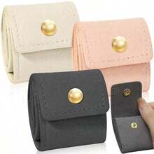Bolsa de almacenamiento de joyas plegable mini para aretes y collares, organizador de joyas portátil para viajes con múltiples compartimentos, estuche compacto para empaquetar joyas para viajes, almacenamiento en el hogar, organización diaria y protección de accesorios para mujeres - Multicolor - Ver 12