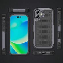 Ốp điện thoại cao cấp chống sốc toàn diện, tương thích với các dòng máy 17 Pro Max, 17 Pro, 16, 15, 14 Plus, 13, 12, 11 Pro Max Plus, 17 Air, ốp bảo vệ 2 trong 1, phiên bản quốc tế, không phải phiên bản nội địa. - Xám đen - Xem 8