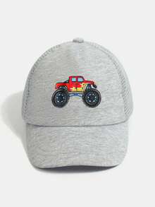 1pc Monster Truck & Tractor Print Kids Mesh Cap, Unisex, Suitable For Back To School, Casual Outdoor Wear - 1PC - View 6