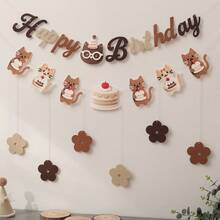 Decoraciones de fiesta con tema de gato de dibujos animados - Pancartas, banderas y decoración colgante para razas de gatos Siamés, Maine , Ragdoll y Bengal de pelo corto - Multicolor - Ver 18