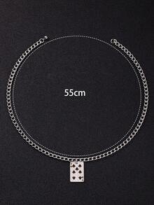1 Pc Men's Stainless Steel Fashion Poker Series Pendant Necklace Street Style Rock Style - Multicolor - View 15