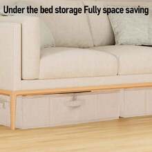 Debajo de la Caja de Almacenamiento, la Bolsa de Almacenamiento de Beige Debajo de la Cama con Cremallera de Acero Inoxidable, Tela Plegable para Ropa y Zapatos (S),37367057 - Azul - Ver 6