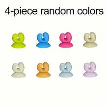 4pcs Random Color Toothbrush Holder With Suction Cup, Drill-Free Wall Mounted Bathroom Storage Organizer, Detachable Electric Toothbrush Hanging Rack - Multicolor Random - View 11