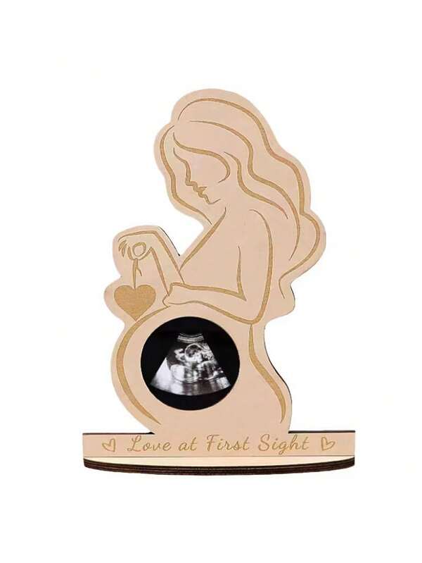 1pc Round Craft Ornament, Baby Birth Commemorative Plaque, Ultrasound Scan Keepsake For Pregnant Mothers