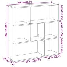 Larryhot Librería divisora madera gris hormigón 102x29x103,5 cm, Fácil de montar, elegante y hermoso, y conveniente para almacenar artículos, es una opción ideal para el almacenamiento y la decoración del hogar. - Gris - Ver 10