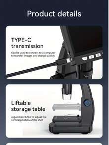 硬币显微镜，4.3英寸液晶USB数字显微镜，1000倍硬币放大镜，带8个可调节LED灯，1080P电脑显示，兼容Windows系统/成人儿童适用 - 彩色 - 查看 9