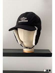 灯芯绒棒球帽，保暖内衬，冬季加厚护耳防风女式飞行员帽 - URBAN 菱形格雷鋒帽 - 查看 16