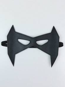 1pc Black Bat Eye Mask Half Face Mask, Unisex Carnival Party Makeup Masquerade Cosplay Accessory, PU Leather Mask, Fashion Masquerade - Black - View 4