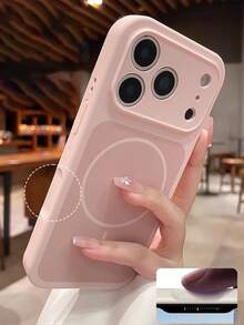 Funda de teléfono magnética inalámbrica de carga con silicona líquida de lujo con degradado, resistente a golpes y protectora para iPhone 17ProMax 17Pro 17 16 15 14 13 Pro Max - Rosa - Ver 2
