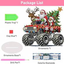 Fairyland JinWenn Decor For Home Diamonds Art Kit Decorations, Santa Claus Elk Diamonds Painting Kit For Adult Tabletop Gift DIY 5D Diamonds Dots Christmas Special Crystal Diamond 7.8x7.8 Inch - DP02370 - 查看 7