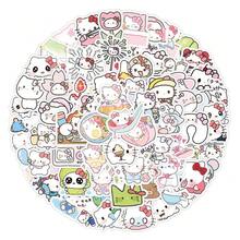 Sanrio 100PCS Cute Ins Cartoon Hello Kitty Graffiti Stickers For Helmet Bicycle Hand Account Pencil Case Decals Scrapbook Supplies Scrapbook Stationery