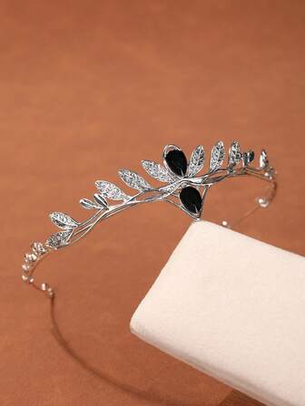 1件新娘头饰，优雅闪亮水晶皇冠发箍婚礼发饰