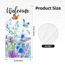 Spring Summer Welcome Door Cover Banner Decoration Bird Flower Banner Backdrop Porch Sign For Holiday Party Indoor Outdoor Décor,OneSize,SpringSummerWelcome - SpringSummerWelcome - View 3