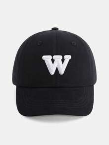 1顶幼儿字母图案棒球帽（A-Z），可调节魔术贴，防晒帽，适合1-5岁儿童，时尚黑色休闲日常帽 - 黑色 - 查看 34