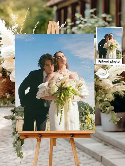 Anpassad fotopersonlig PVC-välkomst-/entréskylt - Anpassad bild och text, väggmonterad lämplig för bröllop, fester, födelsedagar, evenemang - hållbar tavla för hem- och utomhusdekor