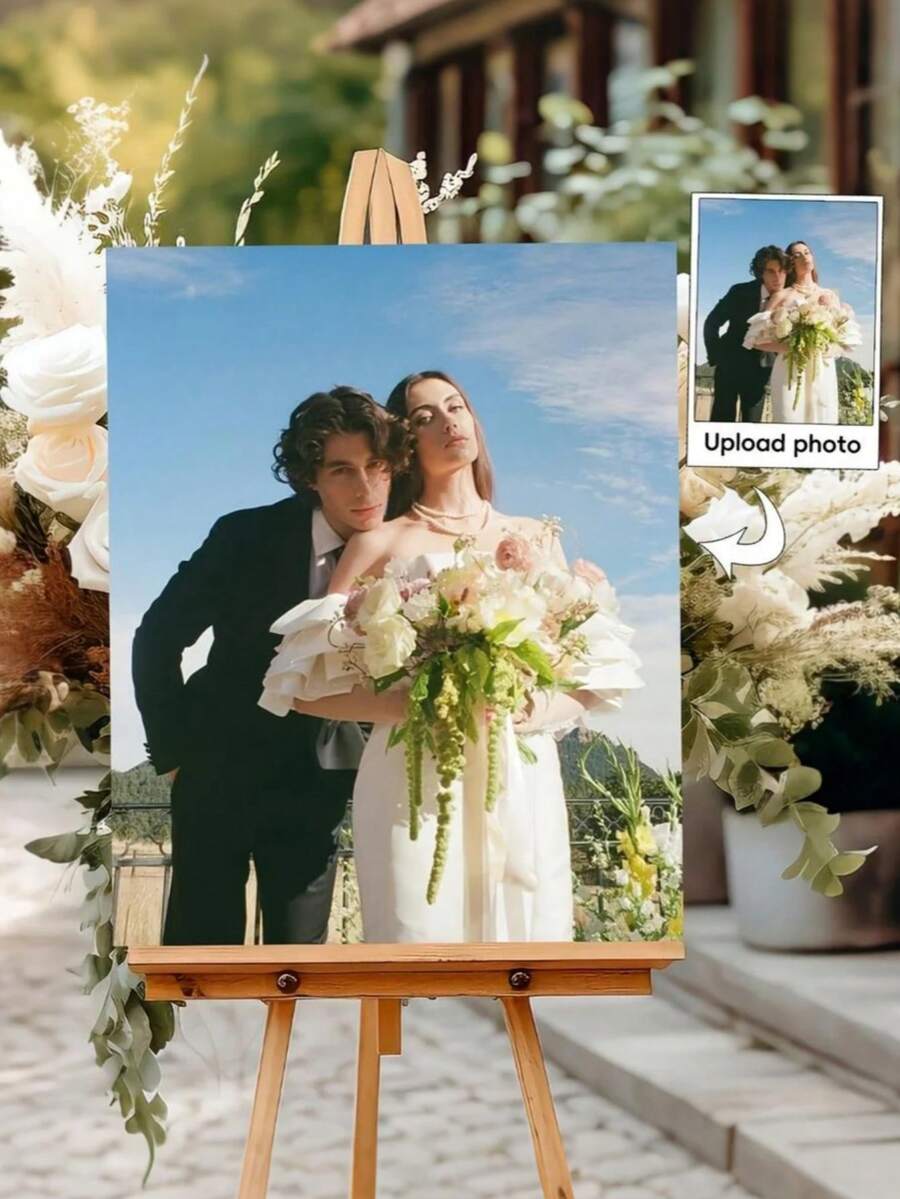 定制照片个性化PVC欢迎/入口标牌 - 可定制图片和文字，壁挂式，适用于婚礼、派对、生日、活动 - 耐用图片板，适用于家居和户外装饰 - 彩色 - 查看 1