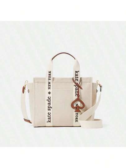 Kate Spade Spade Plenty Stylish Tote Bag Canvas Leather Crossbody Bag For Women Small Satchel Purses Shoulder Bag Top-Handle Handbag