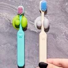 4pcs Random Color Toothbrush Holder With Suction Cup, Drill-Free Wall Mounted Bathroom Storage Organizer, Detachable Electric Toothbrush Hanging Rack - Multicolor Random - View 7