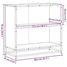 Larryhot Libreria Grigio Sonoma 80,5x35x76 cm in Legno Multistrato, Facile da assemblare, dall'estetica elegante e raffinata, pratica per riporre gli oggetti, la scelta ideale per l'organizzazione e la decorazione domestica - Grigio - Visualizzare 8