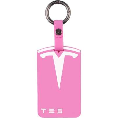 Key Card Holder Case, Silicone Key Protector Cover With Key Chain, Compatible With Tesla, Secure Fit, 1 PCS Red Car Key Accessory