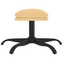 banquinho vidaXL cor creme, 60x60x36 cm, tecido de microfibra. - Bege - Ver 4