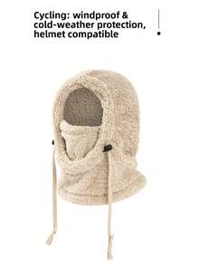 Men's Fleece Balaclava Hat - Windproof Skiing Cycling Neck Cover, Suitable For Wearing In Cold Weather