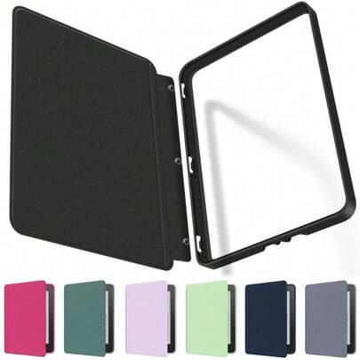 适用于 Kindle 2024/2022 第 11 代 6 英寸电子阅读器磁吸保护套 C2V2L3 RS23CV 亚克力分体式保护壳，支持自动唤醒/睡眠功能，360° 旋转，可拆卸