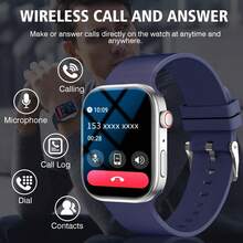 Đồng hồ thông minh với chức năng gọi/quay số không dây, nhắc nhở nhiều ứng dụng, phù hợp cho cả nam và nữ, đồng hồ thể thao, hình nền tùy chỉnh, điều khiển nhạc, tương thích với iPhone/Android. - Nhiều màu - Xem 4