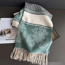2025 New Thick Warm Winter Scarf Design Print Women Cashmere Pashmina Shawl Lady Wrap Tassel Scarves Knitted Men Foulard Blanket - WT264-6 - Xem 6