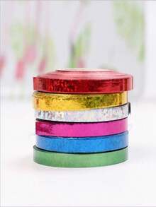 1 Roll 10m Shiny Thin Film Balloon Tying Ribbon, Wedding Decoration Hanging Banner Holographic Ribbon, Flag Tying Ribbon, Birthday Party Decorative Banner Accessory Rope