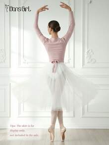 DonsGirl 1件女士法式长袖芭蕾舞上衣 - 交叉系带深V领修身纯色 | 适合健身、瑜伽、拉丁舞和日常穿着 - 藕粉色 - 查看 10