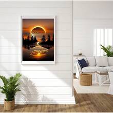 5D Landscape Diamond Painting Kits For Adults, Sunset Scenery Diamond Art Kits For Adults Beginner, DIY Full Drill Diamond Dots Gem Painting For Home Decor 12x16 Inch - KM116-1 - 查看 4