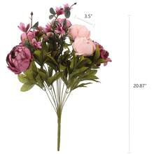 Duovlo Fake Flowers Vintage Artificial Peony Silk Flowers Wedding Home Decoration,Pack Of 1 (New Sweetened Bean),20.87*3.5,NewSweetenedBean - 新甜豆 - 查看 3