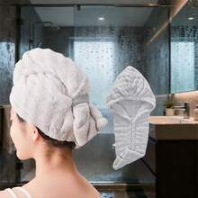 1个女士长发速干帽，超强吸水速干毛巾帽，多种颜色可选，适合女性使用。速干超细纤维毛巾帽，吸水性强，速干！可用作吹风帽或头巾。也可作睡眠帽使用。 - 彩色 - 查看 11