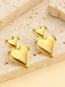 1 Pair Exquisite 304 Stainless Steel Oil-Finished Geometric Irregular Stud Earrings - Minimalist Elegant Design, Versatile Earrings Suitable For Daily Wear And Parties, Perfect Holiday Gift For Family And Friends - Multicolor - View 13