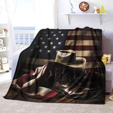 Retro Western Cowboy Theme, Cowboy Boots, Cowboy Hats, Cacti, Feather Design Patterns, Modern Home Style,Super Soft Flannel Printed  Blanket,As Birthday Gifts, Family, Wedding, Souvenir Blankets, Polyester Blankets Suitable For All Seasons, Washable, Machine Washable, Lightweight, Breathable, Comfortable, Warm, Unique, 280gsm For Him, Her Personalized Ideal Gifts For Her, Him, Family, Boyfriend, Girlfriend, Father, Family, Mother, Lover, Daughter, Son, Grandfather, Grandmother, Teacher,Doctor, Nurse,Friend, Classmate, Pet.Perfect Nap, Camping, Travel, Home, Daily Life, Office Decoration, Birthday, Anniversary, Valentine's Day, Thanksgiving, Graduation Season,Christmas, Halloween, Mother's Day, Father's Day, Wedding, New Year Gifts ,Sofa,Bed,Car,Bedroom,Living Room,Office,  Outdoor Camping, Beach,Wall Decoration - Nhiều màu 31 - Xem 5