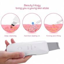 Face Scrubber, Skin Spatula, Facial Silicone Pore Cleaner | 3 Modes Wireless, Deep Cleansing & Exfoliating, Blackhead & Whitehead Remover | Lifts Tightens Skin, Reduces Fine Lines, Boosts Absorption For Skincare | Rechargeable, 2H Charge For 35+ Days Use, 500mAh Battery | Waterproof, Stainless Steel Spatula & Silicone Brush, Gentle For All Skin Types | At-Home Facial Tool, Auto-Off, Skin Care Gift For Women, White - 預設 - 查看 5