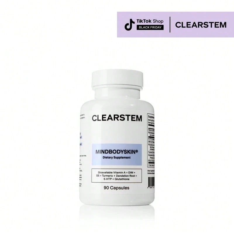MINDBODYSKIN® Hormonal Acne Supplement - Digestive Support, Liver Detoxifiers, Hormone Balancing, Mood Support, Reduces Stress, PMS Acne, Excess Oil, 90 Capsules - Mặc định - Xem 1