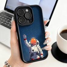 Funda de teléfono de moda, compatible con varios modelos de ,  y , funda de teléfono con diseño espacial de astronauta para modelos de ,  y , protector de teléfono, funda de pareja, regalo para novio o novia, presente de vacaciones, este es un regalo popular para amigos o socios, adecuado para ocasiones de negocios. Duradera, resistente a las manchas y a las huellas dactilares, esta nueva funda para teléfono de hombres y mujeres es un gran regalo. - Blanco - Ver 1