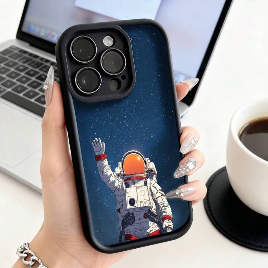 Funda de teléfono de moda, compatible con varios modelos de , y , funda de teléfono con diseño espacial de astronauta para modelos de , y , protector de teléfono, funda de pareja, regalo para novio o novia, presente de vacaciones, este es un regalo popular para amigos o socios, adecuado para ocasiones de negocios. Duradera, resistente a las manchas y a las huellas dactilares, esta nueva funda para teléfono de hombres y mujeres es un gran regalo. - Blanco - Ver 1