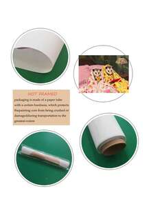 1幅披萨之夜艺术版画，超现实负鼠在床上吃披萨，松鼠在床上吃甜甜圈艺术版画，复古古怪动物墙饰，节日礼物，卧室装饰，客厅装饰，办公室装饰，厨房装饰，墙面艺术，墙面装饰，家居装饰，房间装饰，帆布墙画，海报，带框墙画，可选画框 - 彩色 - 查看 11