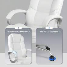 Office Chair Ergonomic High-Back Executive Desk Chair With Adjustable Swivel - trắng - Xem 6
