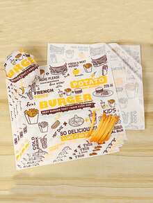 30cm X 30cm Disposable Household Hamburger Takeout Paper, Grease-Proof Coated Paper For Sandwiches, Pizza Liners